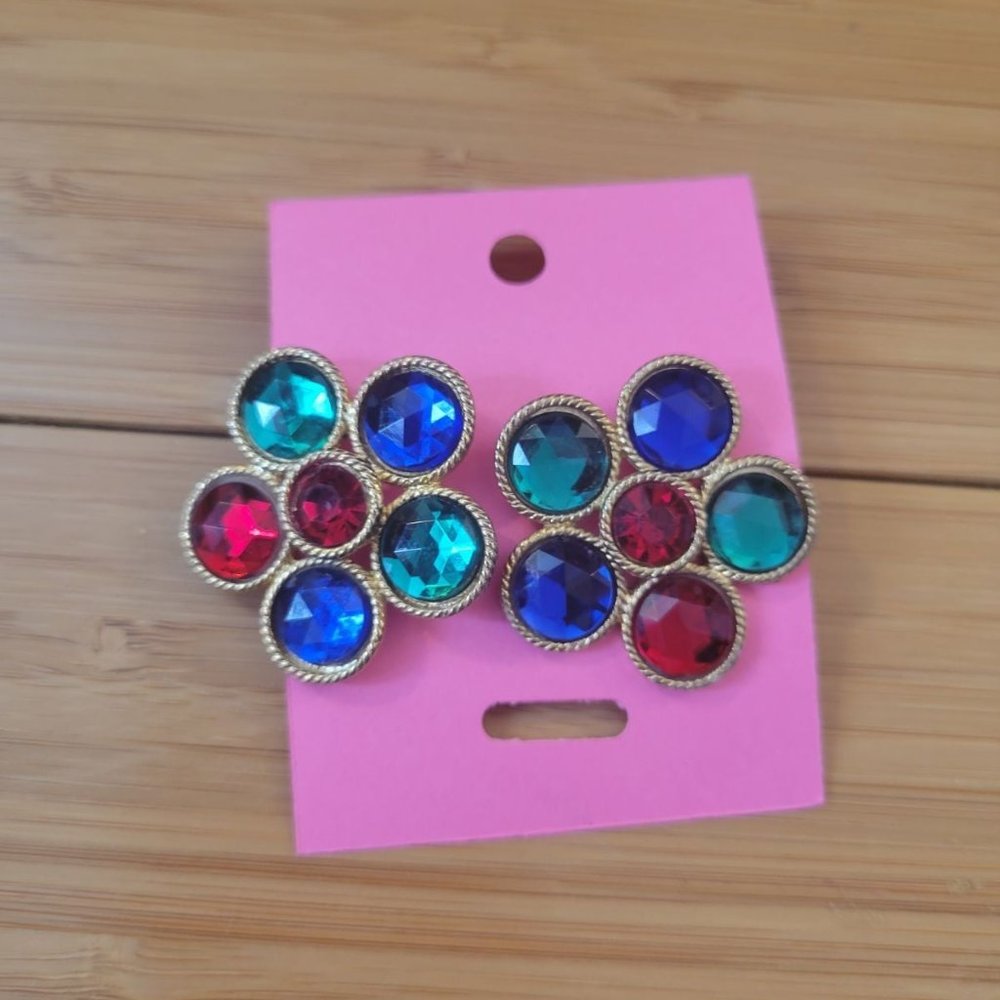 Vintage rhinestone jeweled earrings